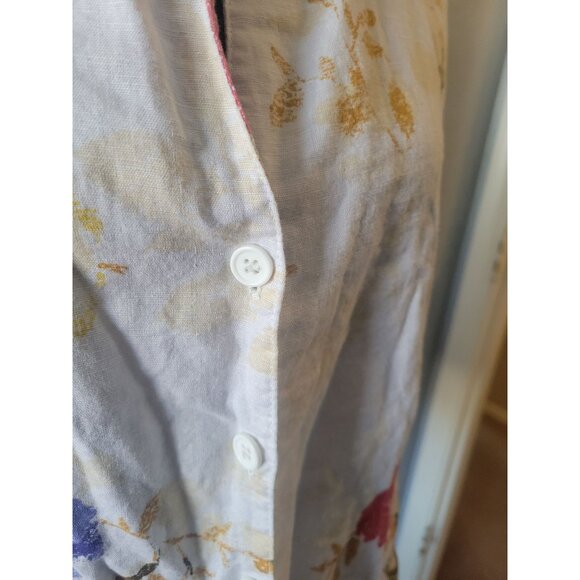 Harve Bernard Collared Button Down 3/4 Sleeve Linen Floral Top Size XL City Chic - Picture 4 of 12